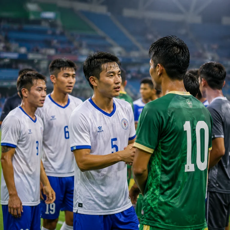 漳州与南平球员在比赛结束后进行场上交流